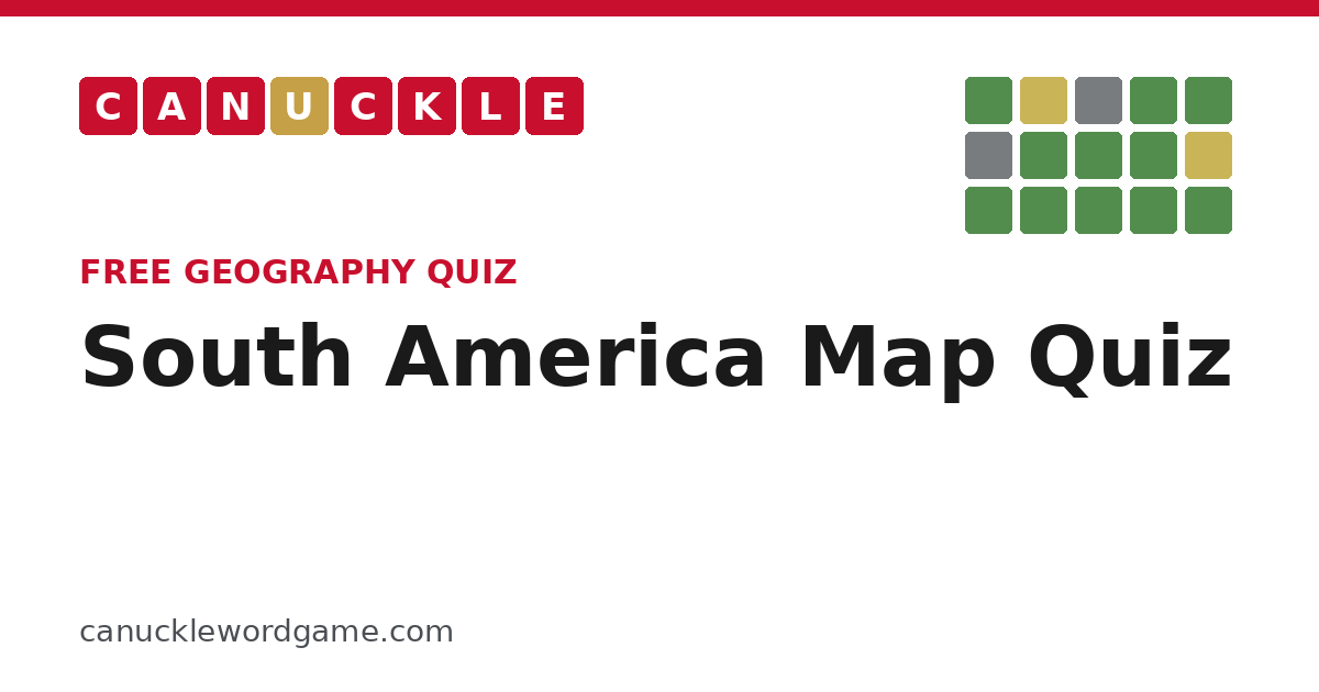 Trivia Rournament South America Map Quiz With Countries and Capitals